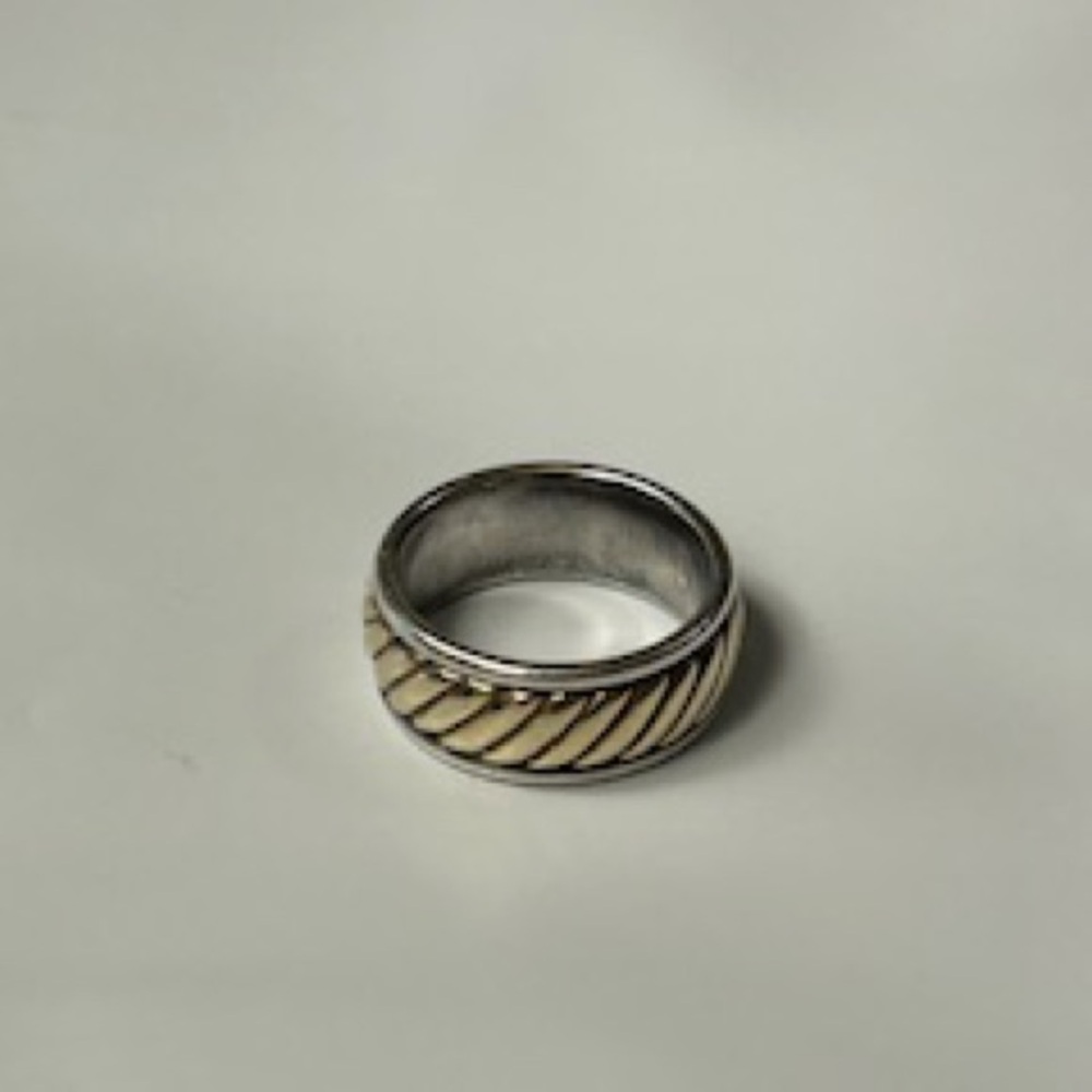 James Avery Silver & 14K Gold Rope Ring, sz 5.5. Wedding/ Everyday Band - Picture 3 of 6